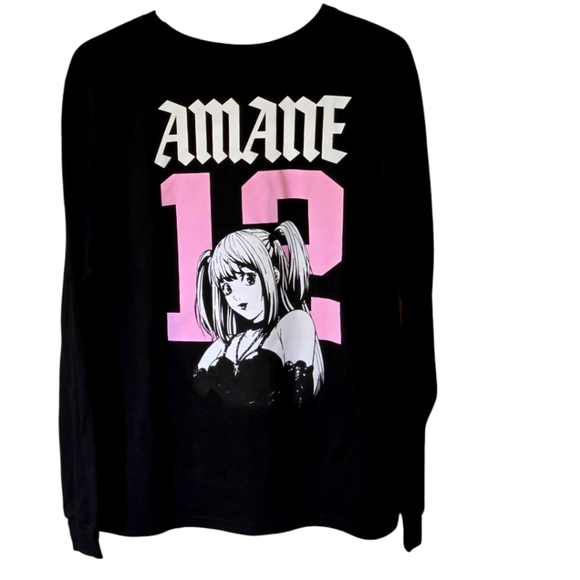 Death Note Amane Black & Pink Long Sleeve Tee Anime/Manga Character Women size M - Picture 2 of 12